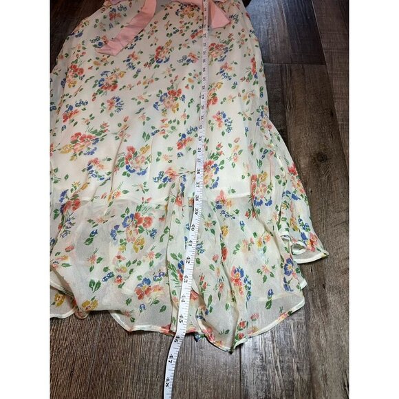 LoveShackFancy Faith Silk Midi Dress In Floral Confetti Women’s Size 8 NWT - Picture 8 of 9